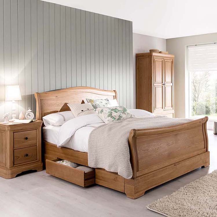 Oak king size bed online frame with storage